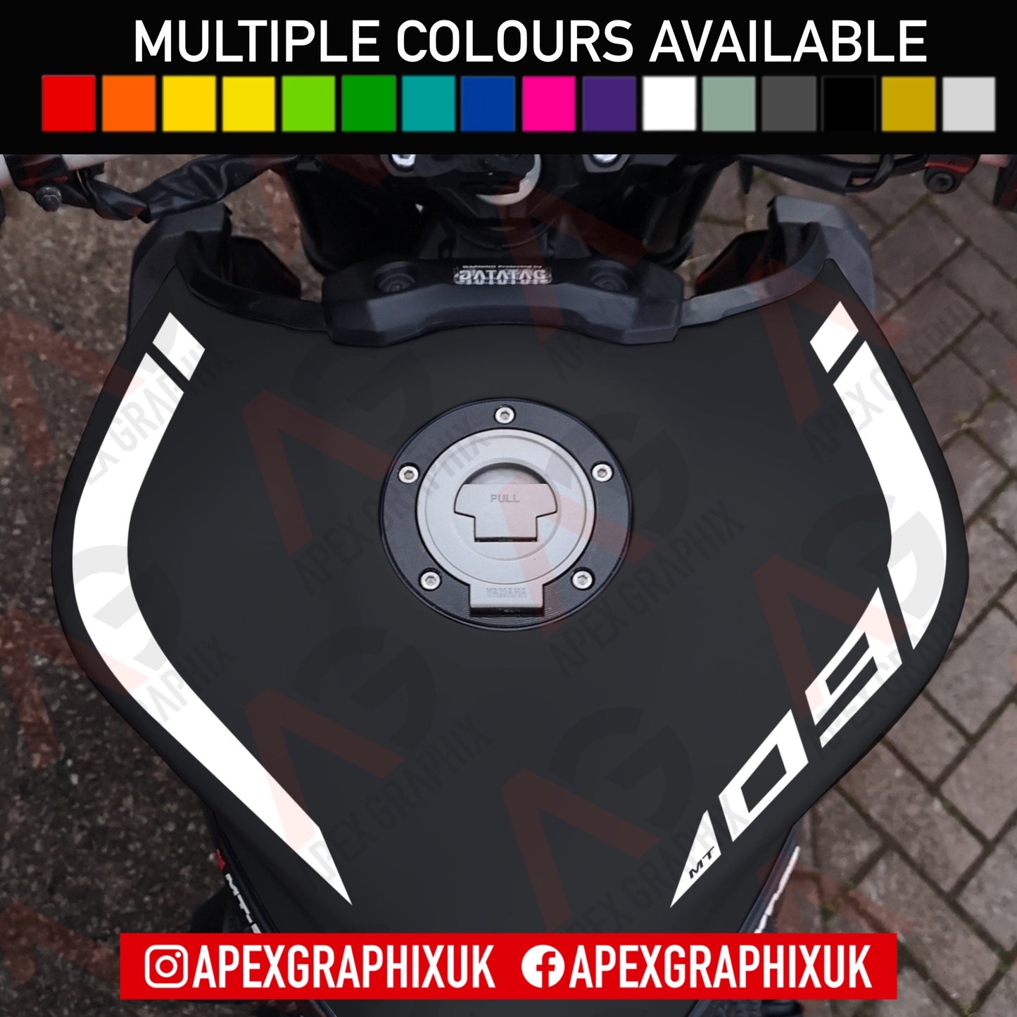 MT-09 Logo Block Tank Stripe Decals