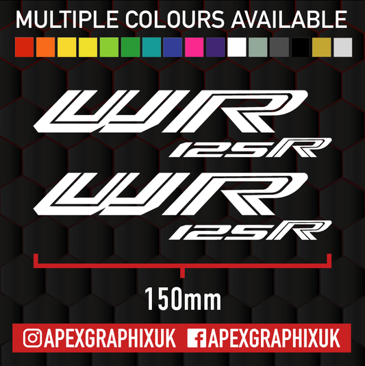 Yamaha WR125R 150mm Logo 2pc Decals