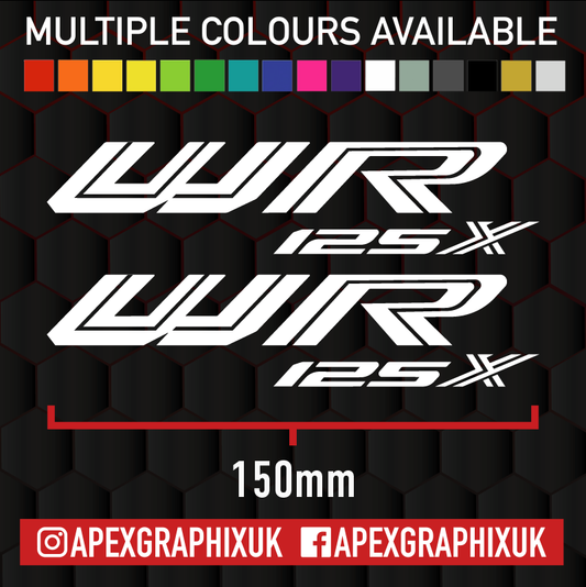 Yamaha WR125X 150mm Logo 2pc Decals