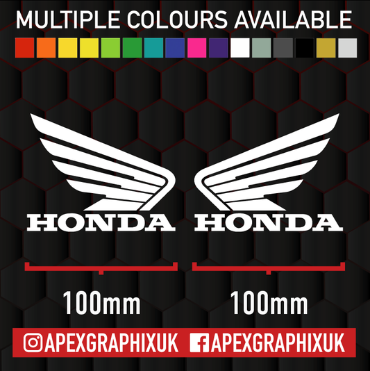 Honda Wings 100mm Logo 2pc Decals