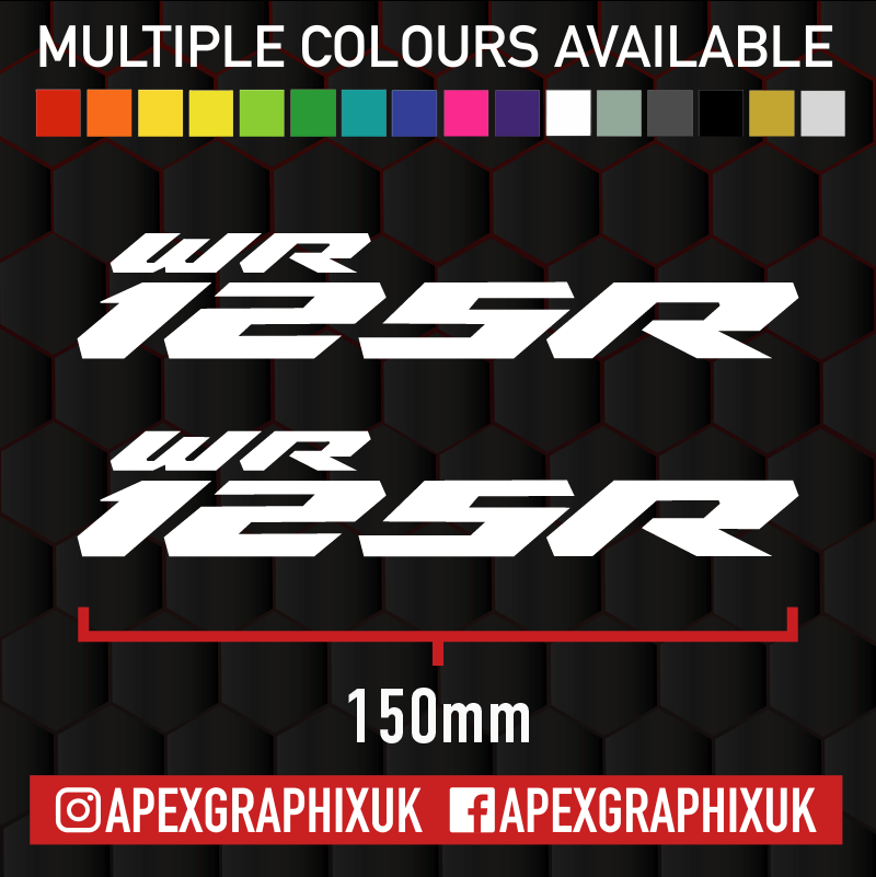Yamaha WR125R 150mm Logo 2pc Decals