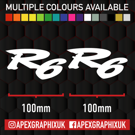 Yamaha R6 100mm Logo 2pc Decals