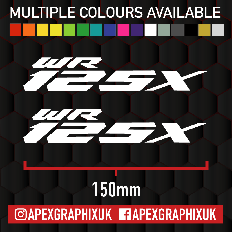 Yamaha WR125X 150mm Logo 2pc Decals