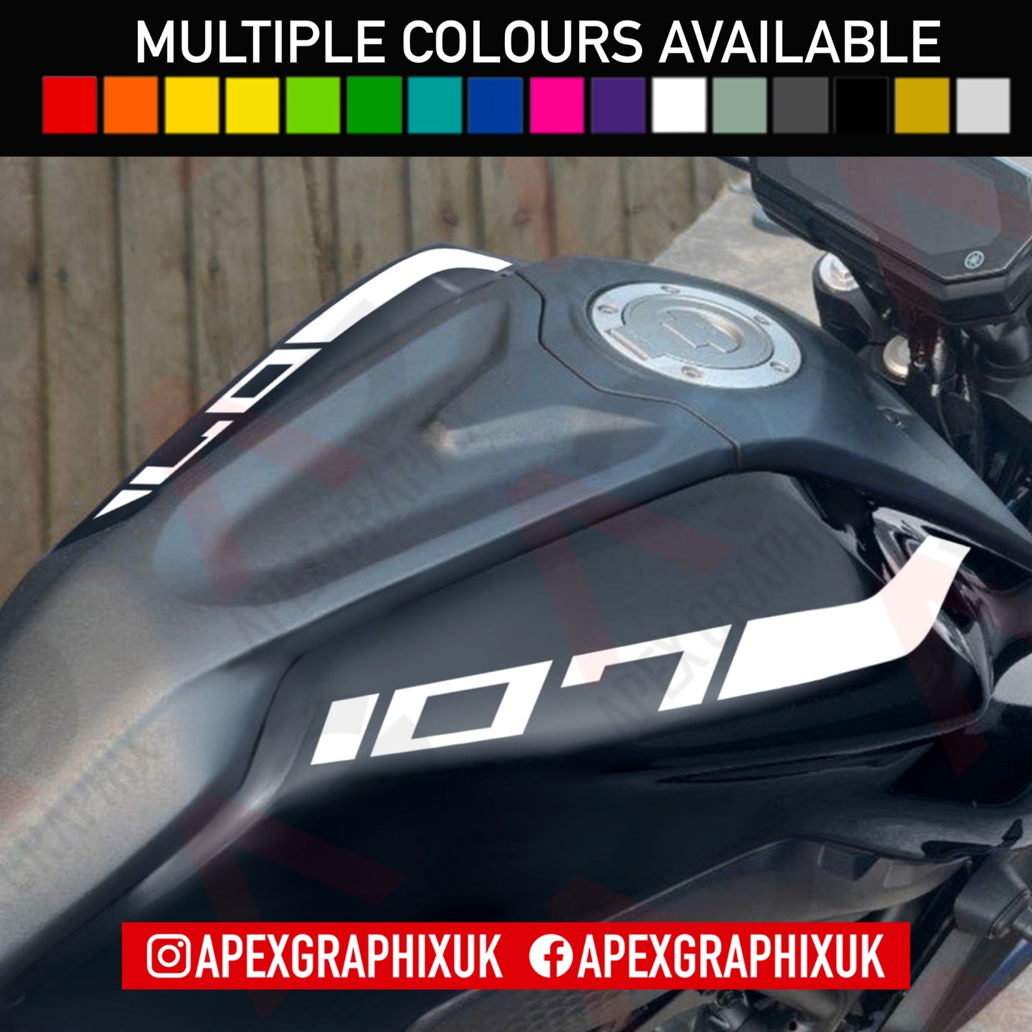 MT-07 Gen 3 Tank Stripe Decals